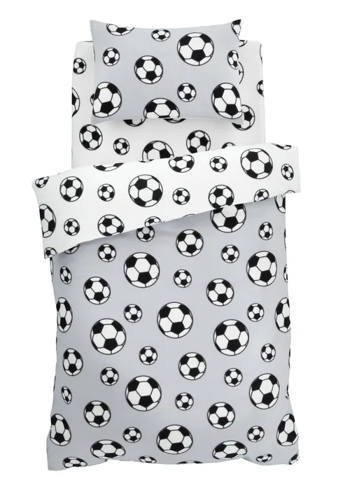 Catherine Lansfield Football Fleece Reversible Duvet Cover Set - Junior Image 5