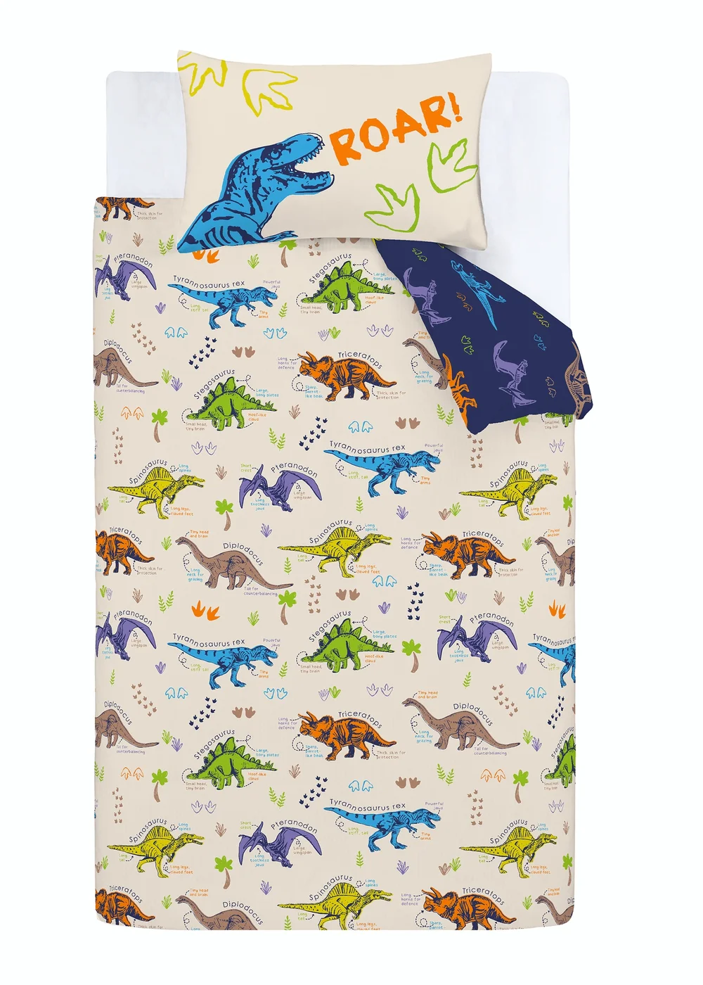 Catherine Lansfield Prehistoric Dinosaurs Reversible Duvet Cover Set - Junior Image 5