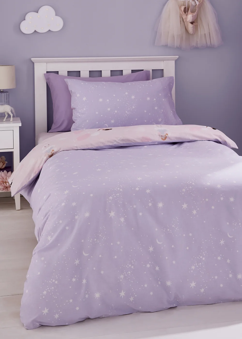 Catherine Lansfield Dancing Fairies Reversible Duvet Cover Set - Double Image 2
