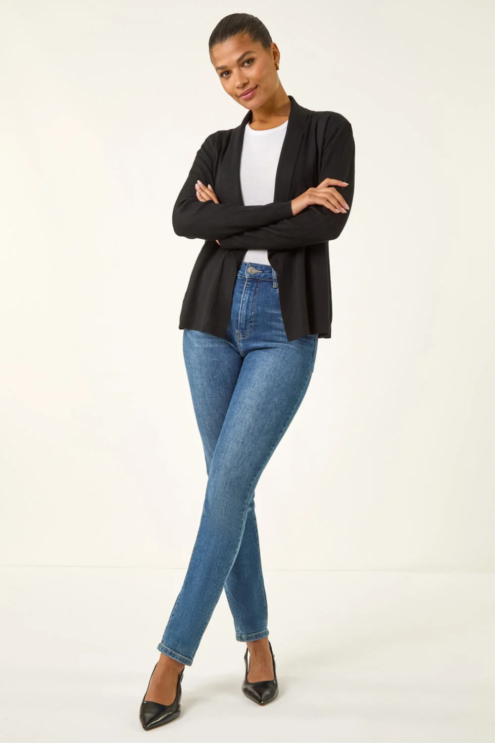 Roman Black Knitted Zip Detail Jacket - 20 Image 2