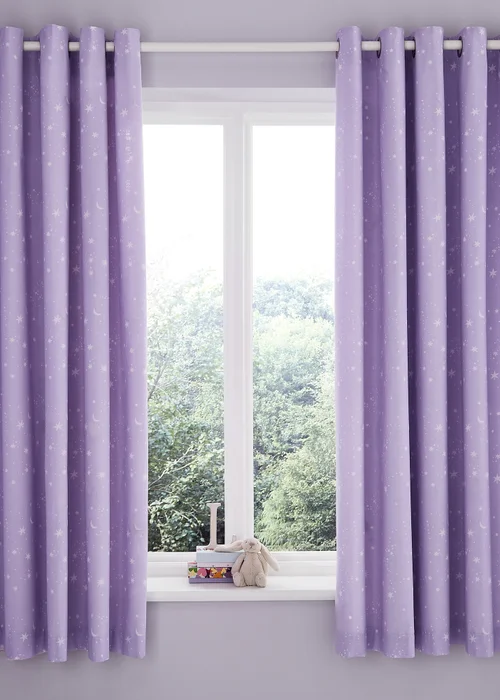 Catherine Lansfield Dancing Fairies Fully Reversible Lined Curtains - 66W X 72D (168x183cm) Image 2