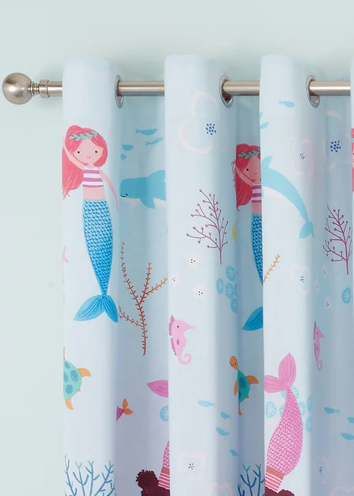 Catherine Lansfield Mermaid Fully Reversible Curtains - 66W X 72D (168x183cm) Image 3