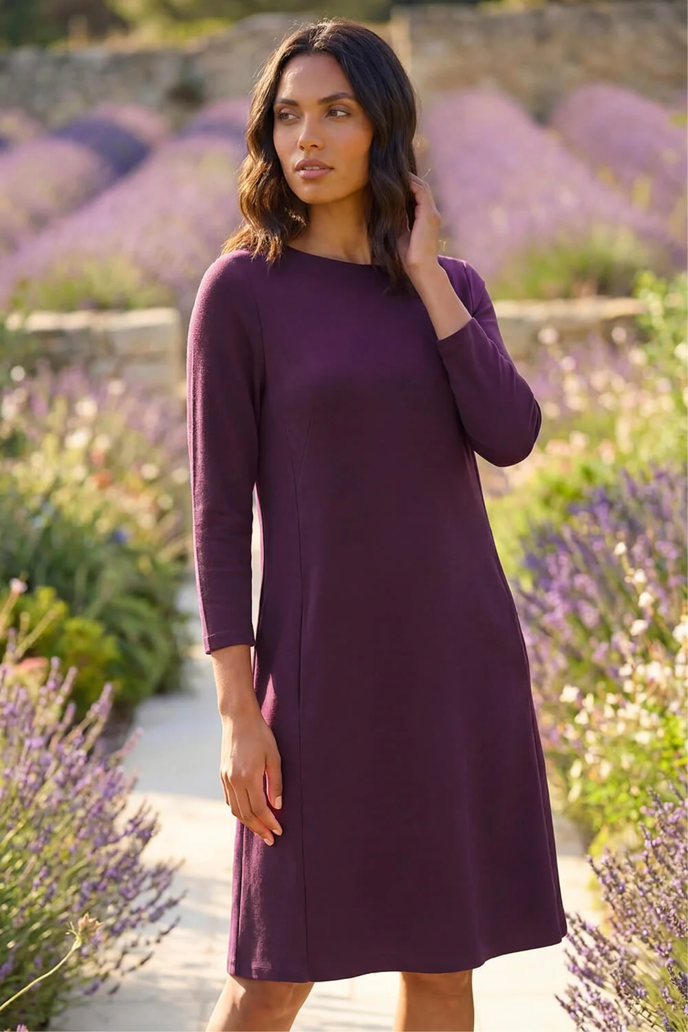 Roman Purple A-Line Pocket Detail Swing Dress - 20 Image 2