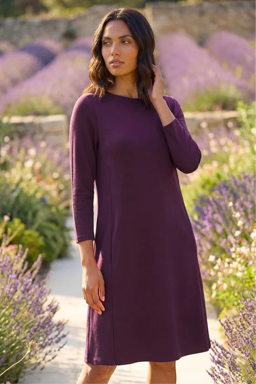 Roman Purple A-Line Pocket Detail Swing Dress - 20 Image 2