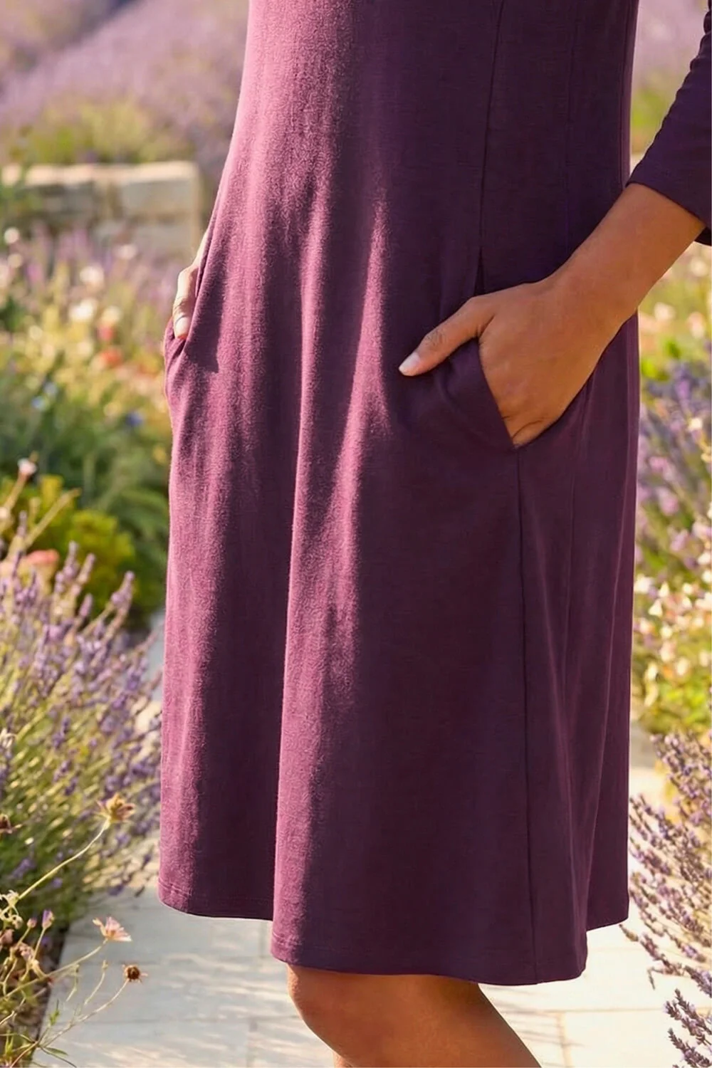 Roman Purple A-Line Pocket Detail Swing Dress - 20 Image 4