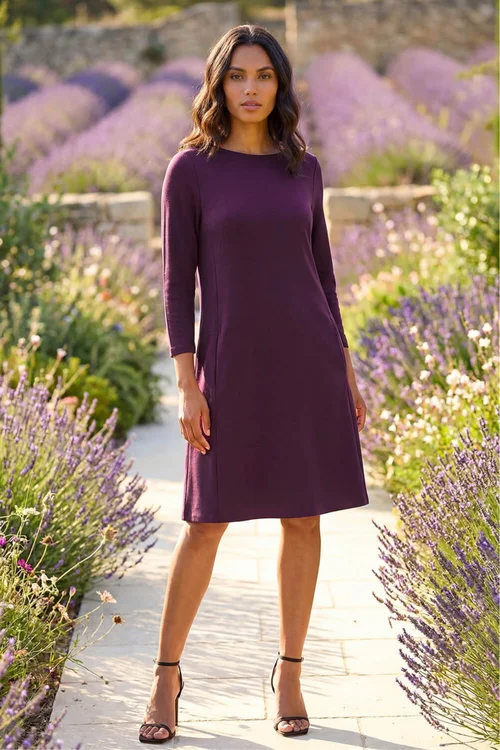 Roman Purple A-Line Pocket Detail Swing Dress - 20 Image 1