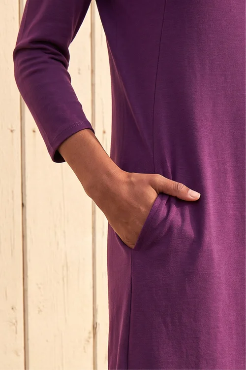 Roman Purple A-Line Pocket Detail Swing Dress - 20 Image 4