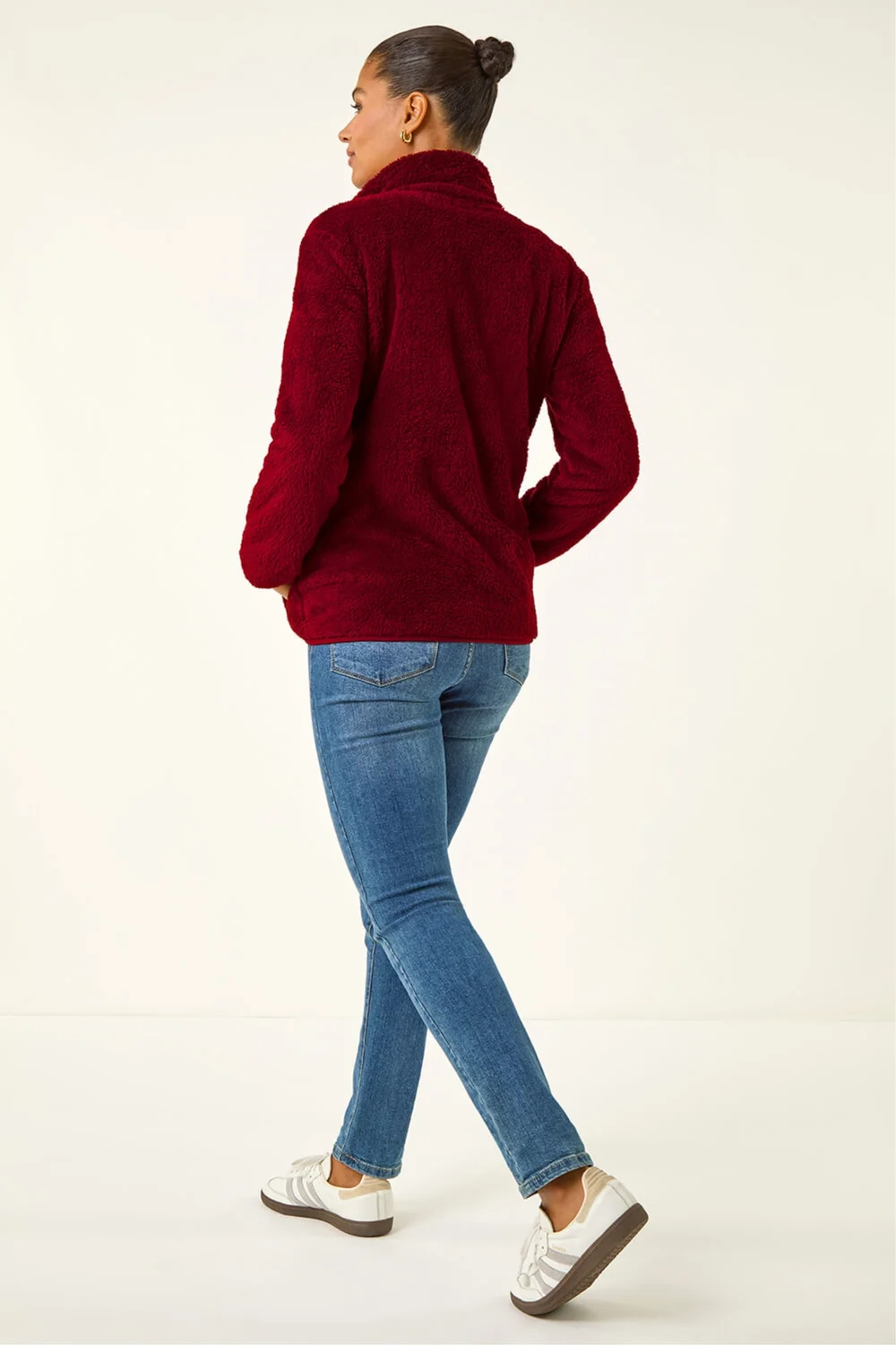 Roman Burgundy Soft Sherpa Fleece Jacket - S Image 3