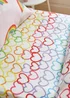 Catherine Lansfield Rainbow Hearts Cosy Fleece Fitted Sheet - Junior Image 1