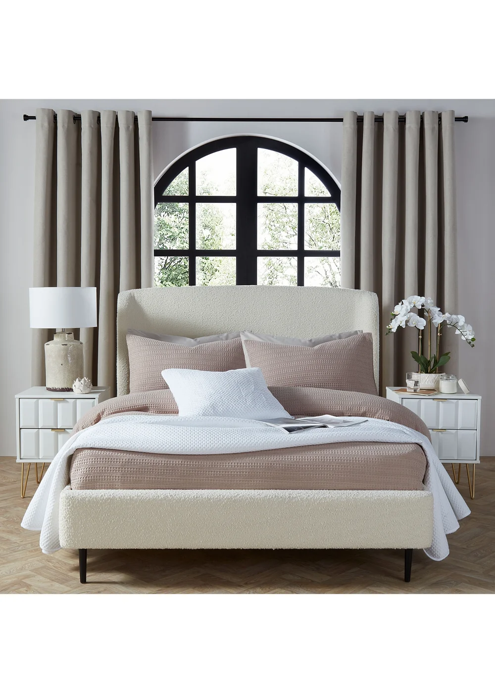 furn. Dawn 100% Blackout Thermal Eyelet Curtains Linen - ZAC Image 2