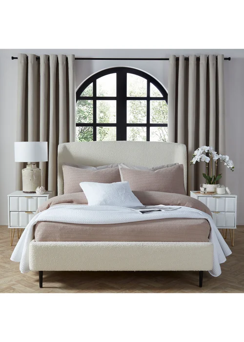 furn. Dawn 100% Blackout Thermal Eyelet Curtains Linen - ZAC Image 2