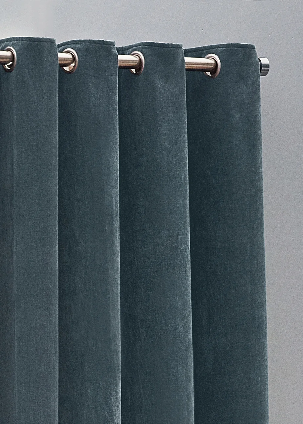 Yard Heavy Chenille Velvet Eyelet Curtains Marine - ZAC Image 3