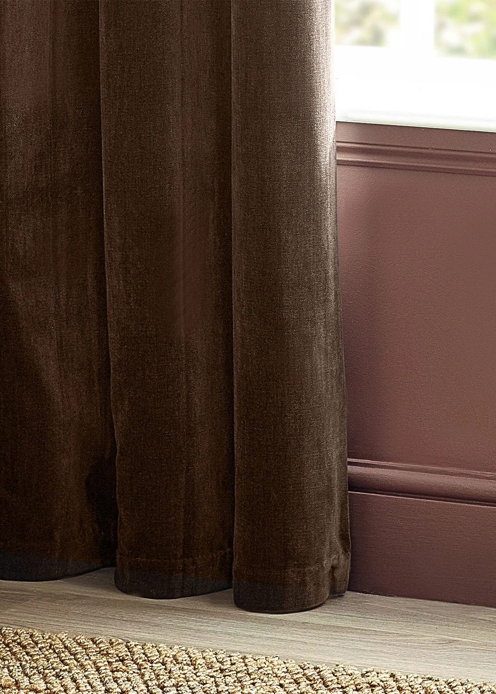 Yard Heavy Chenille Velvet Eyelet Curtains - 46W X 54D (117x137cm) Image 4