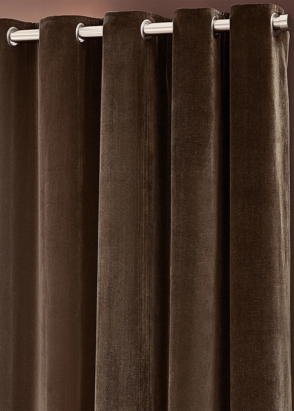 Yard Heavy Chenille Velvet Eyelet Curtains - 46W X 54D (117x137cm) Image 3