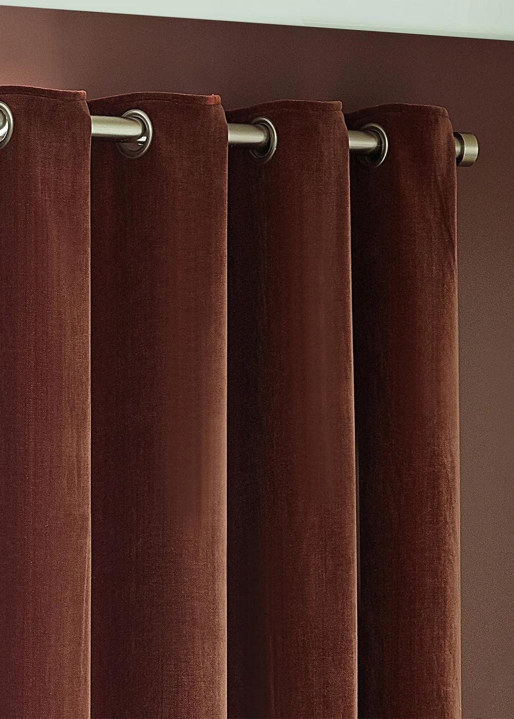 Yard Heavy Chenille Velvet Eyelet Curtains - 46W X 54D (117x137cm) Image 3