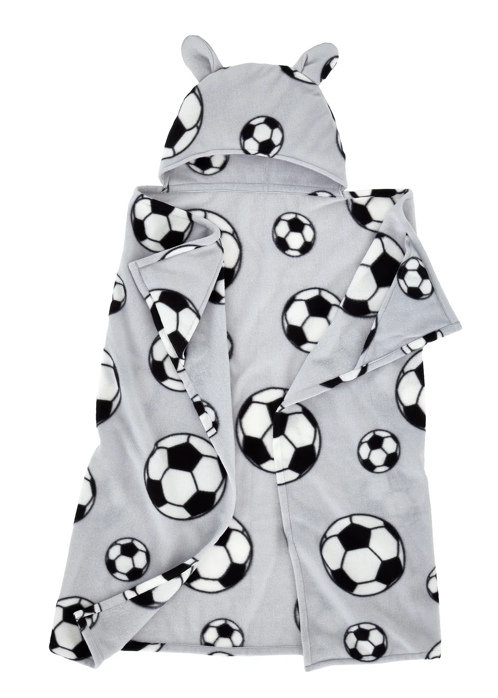 Catherine Lansfield Cosy Football Fleece Hooded Blanket - One Size Image 1