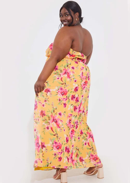 In The Style Yellow Floral Chiffon Bandeau Dress - 10 Image 6