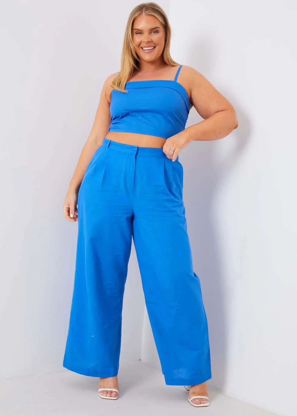 In The Style Blue Tailored Wide Leg Co Ord Trousers - 14 Image 5