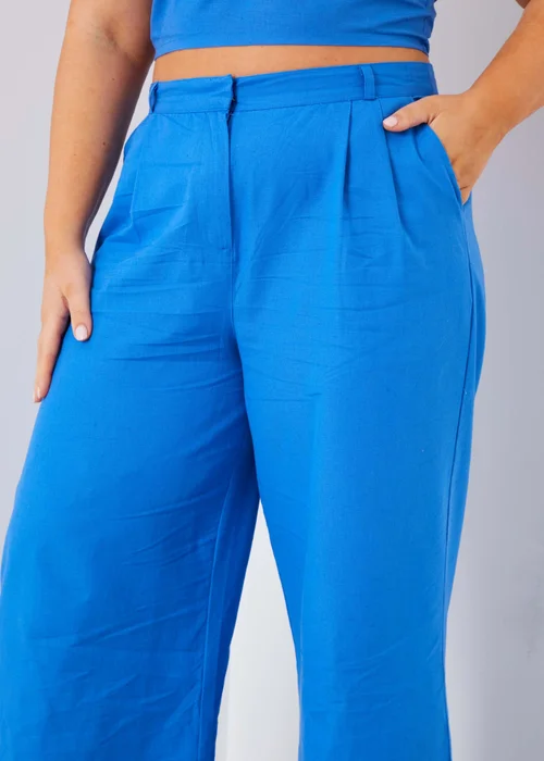 In The Style Blue Tailored Wide Leg Co Ord Trousers - 14 Image 6