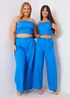 In The Style Blue Tailored Wide Leg Co Ord Trousers - 14 Image 1