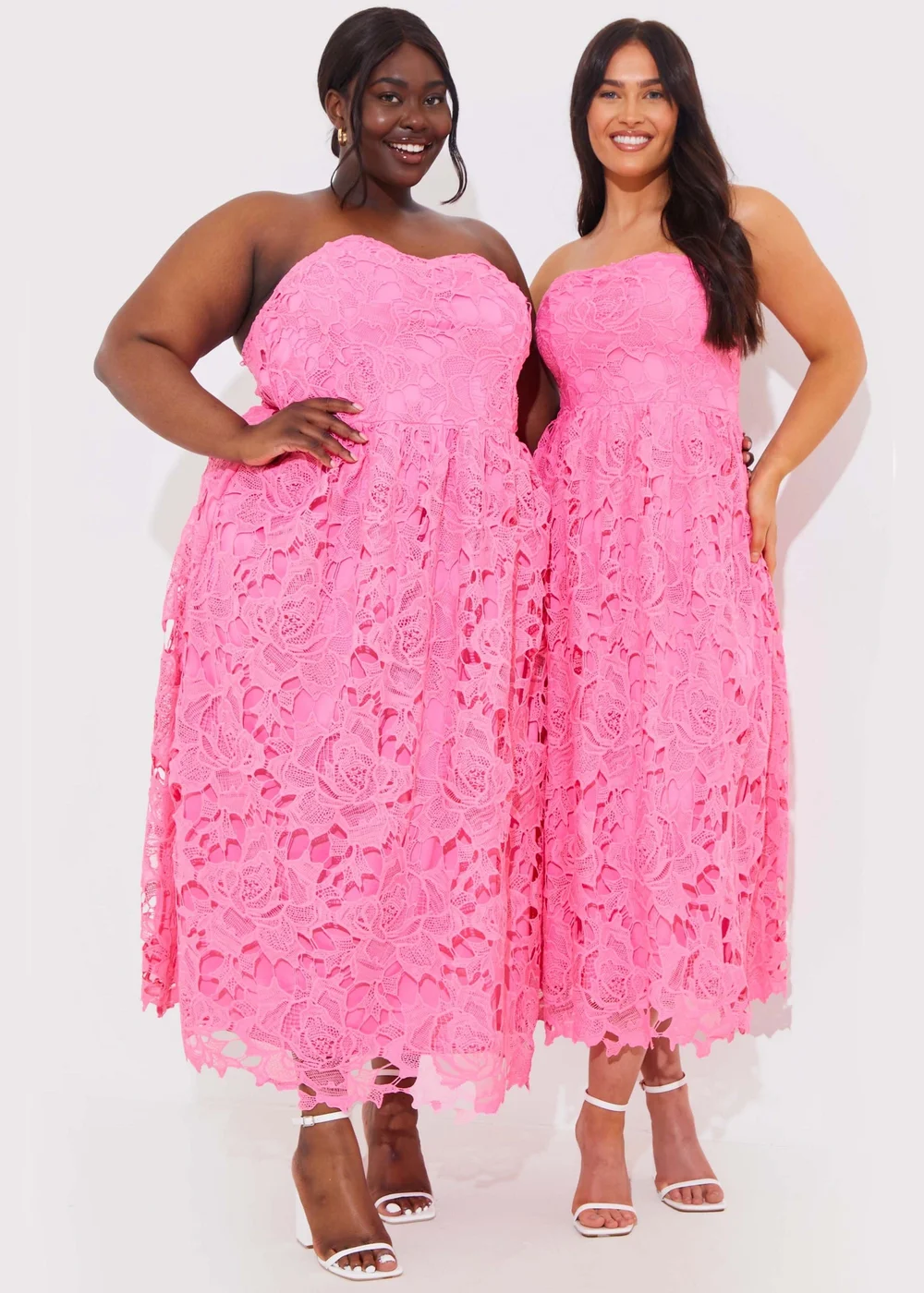 In The Style Pink Bandeau Midaxi Dress - Size 8 Image 1