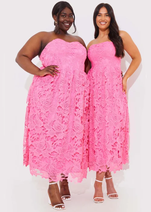 In The Style Pink Bandeau Midaxi Dress - Size 8 Image 1