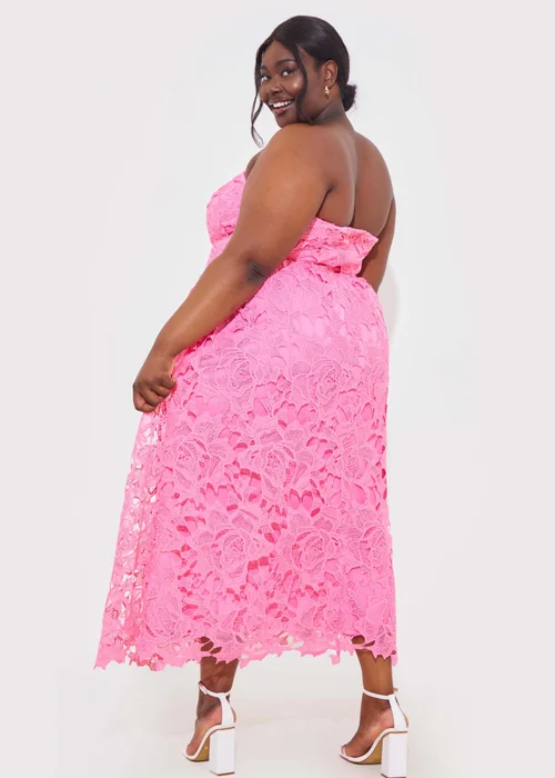 In The Style Pink Bandeau Midaxi Dress - Size 8 Image 7