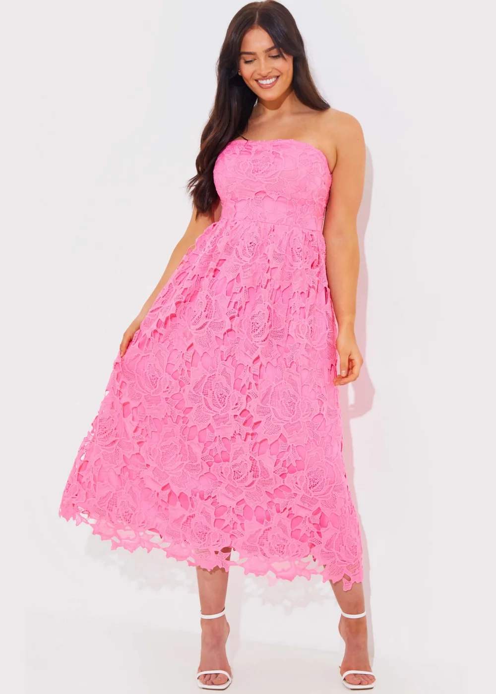 In The Style Pink Bandeau Midaxi Dress - Size 8 Image 2