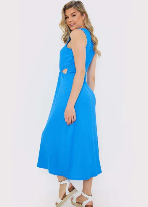 In The Style Blue Textured Cut Out Maxi Dress - 18 Image 4