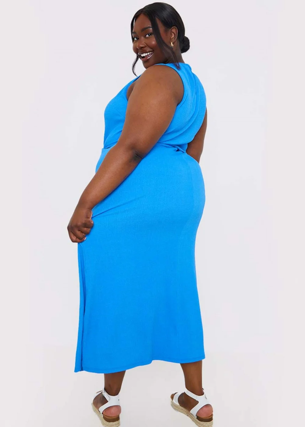 In The Style Blue Textured Cut Out Maxi Dress - 18 Image 7