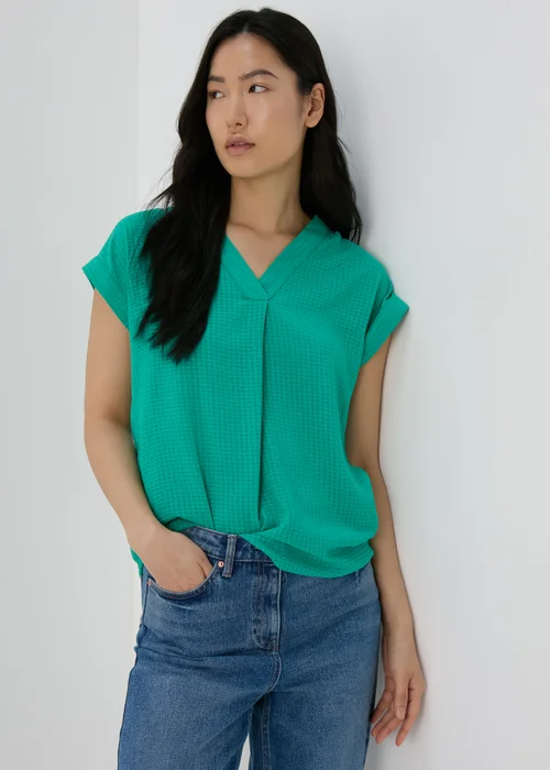 Green Textured Pullover Top - 8 Image 1