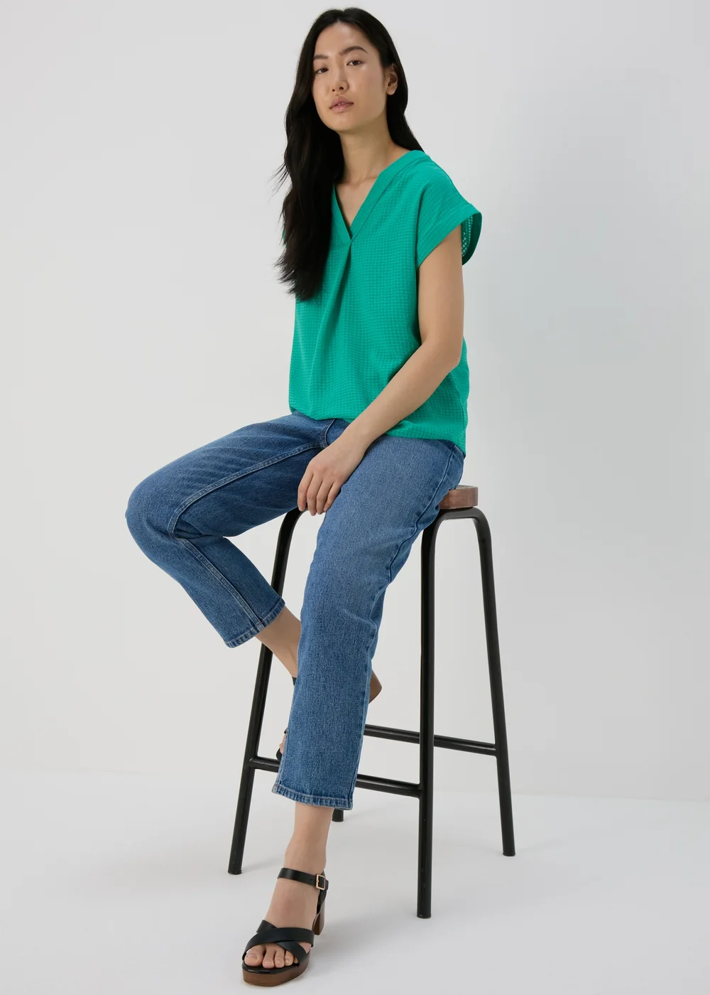 Green Textured Pullover Top - 8 Image 4