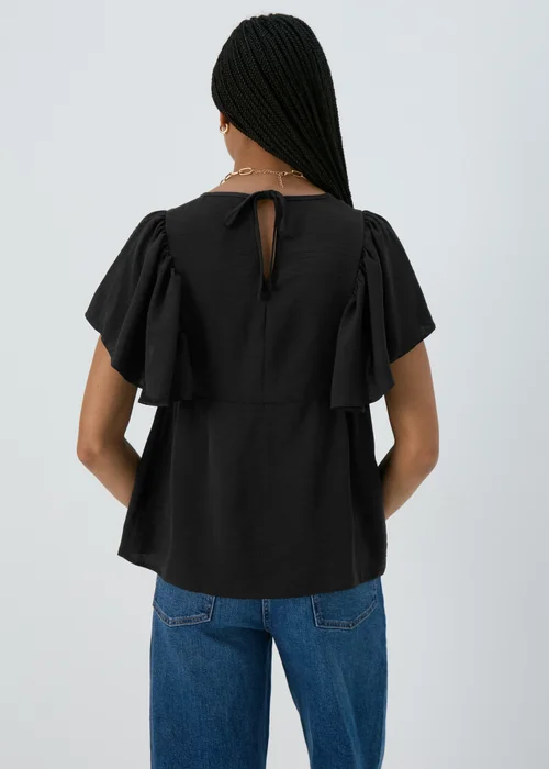 Black Frill Sleeve Top - Size 8 Image 2