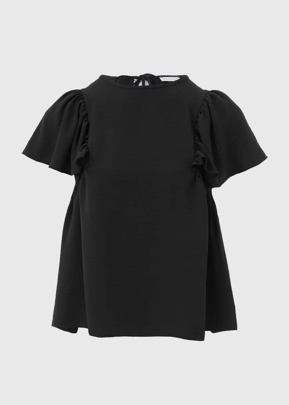 Black Frill Sleeve Top - Size 8 Image 5