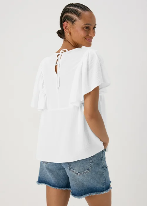 White Frill Sleeve Top - 8 Image 2