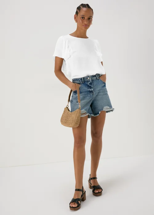 White Frill Sleeve Top - 8 Image 4