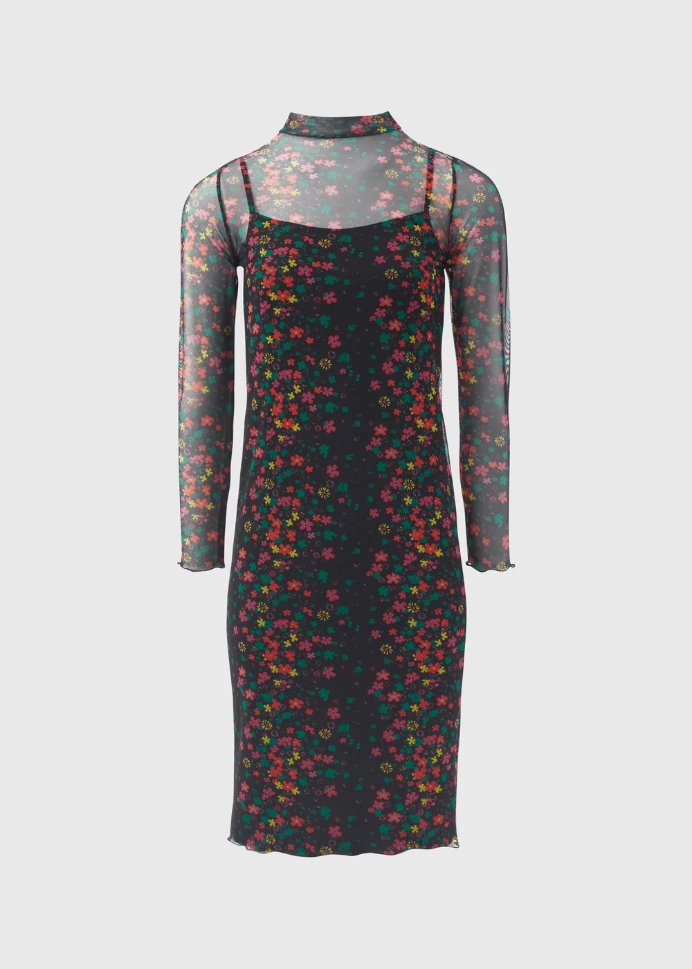 Multicolour Floral Midi Mesh Dress - 8 Image 5