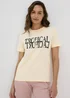 Cream Tropical Graphic T-Shirt - Size 8 Image 3