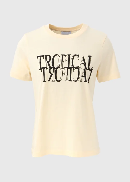 Cream Tropical Graphic T-Shirt - Size 8 Image 5
