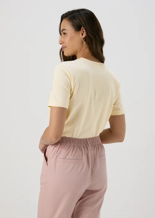 Cream Tropical Graphic T-Shirt - Size 8 Image 2