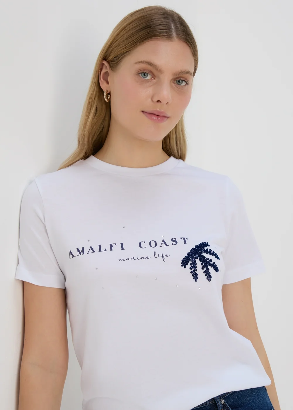 White Amalfi Graphic T-Shirt - Size 8 Image 3