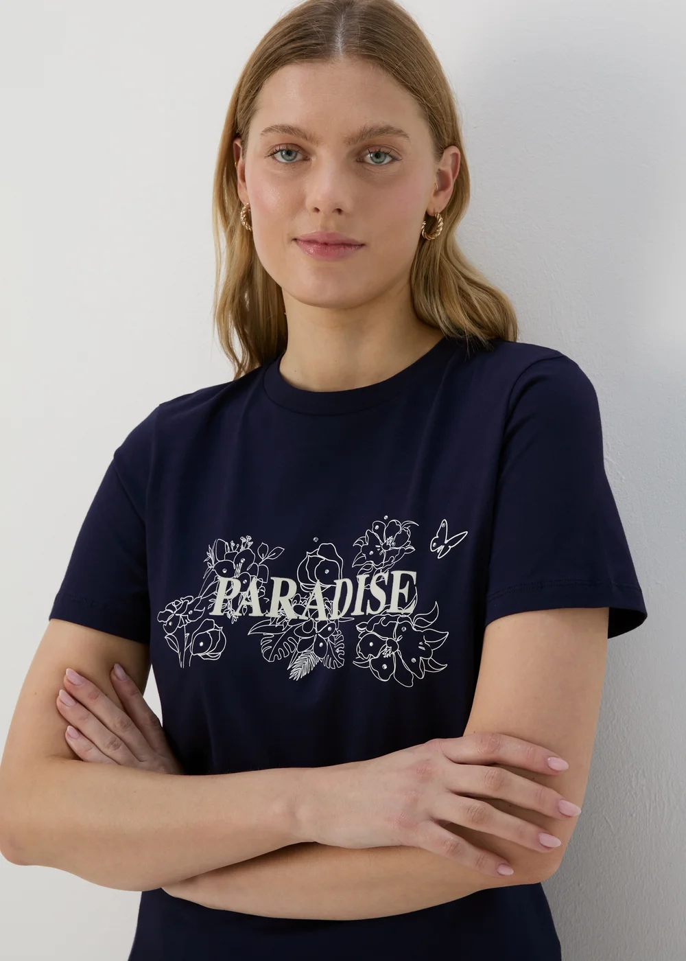 Navy Paradise Graphic T-Shirt - Size 8 Image 3