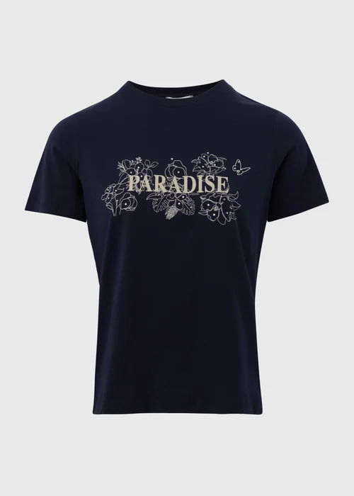 Navy Paradise Graphic T-Shirt - Size 8 Image 5