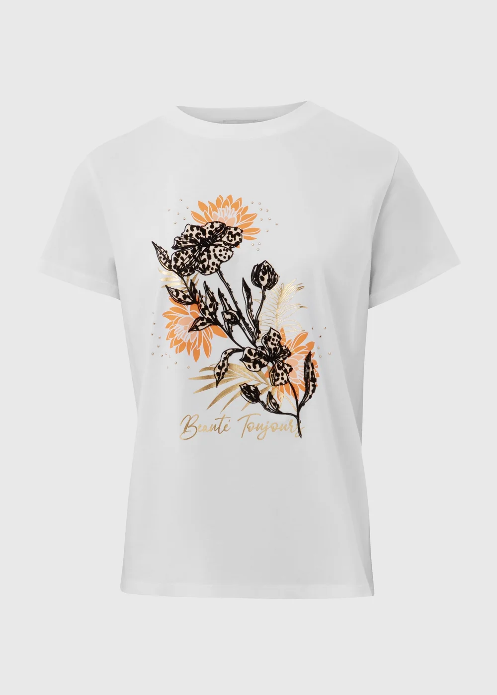 White Floral Graphic T-Shirt - 8 Image 5