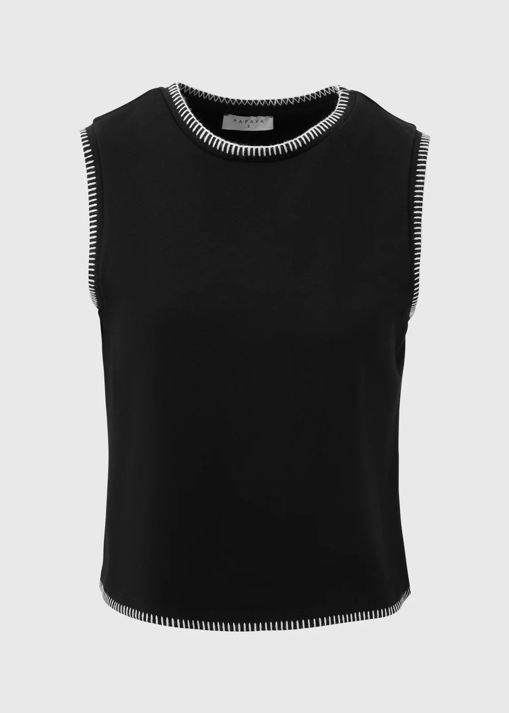 Black Blanket Stitch Co Ord Vest - Size 8 Image 5