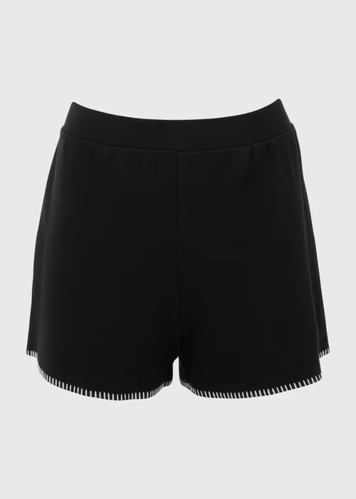 Black Blanket Stitch Co Ord Shorts - 8 Image 5