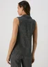 Black Mono Textured Co Ord Waistcoat - Size 8 Image 2