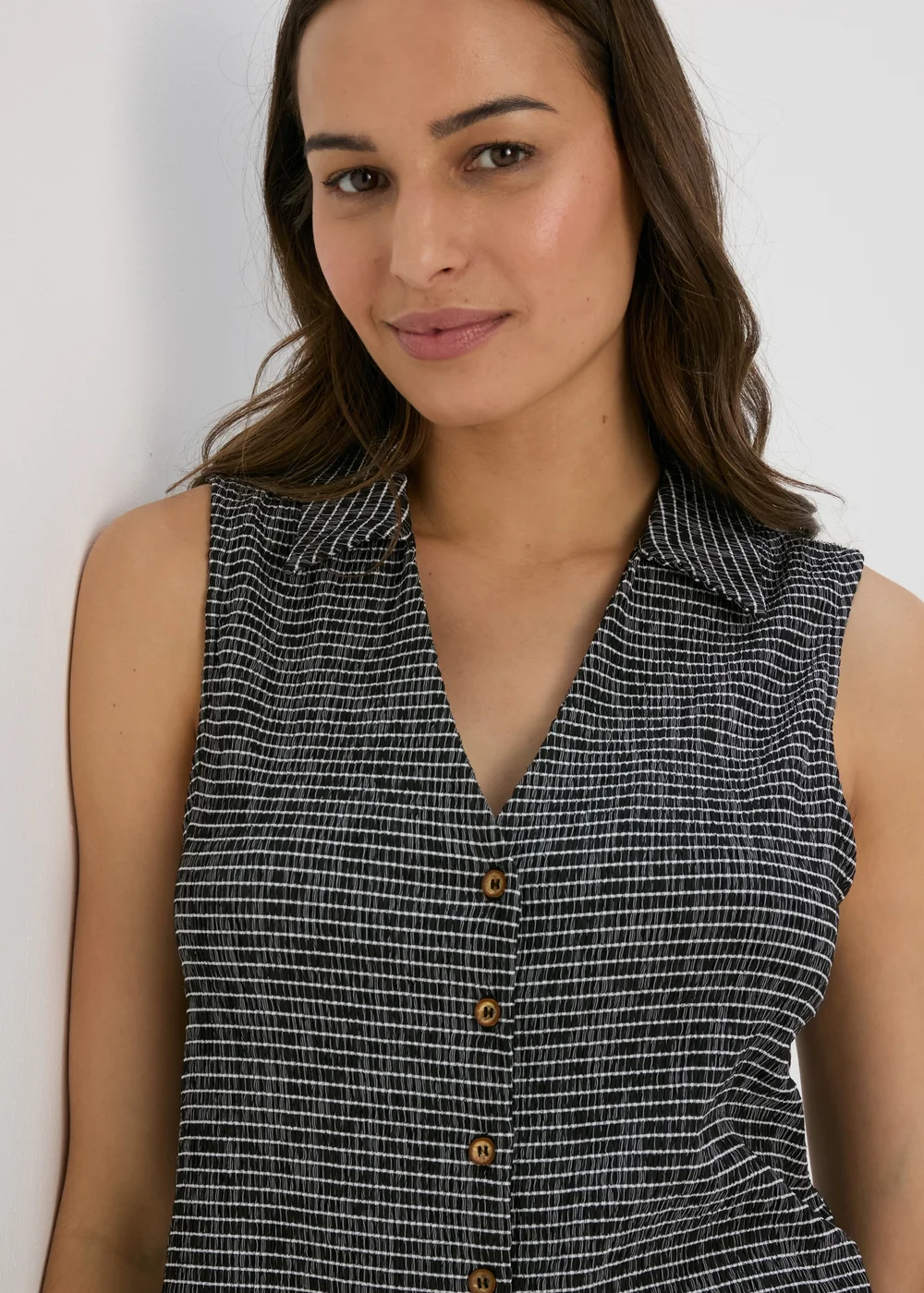 Black Mono Textured Co Ord Waistcoat - Size 8 Image 3