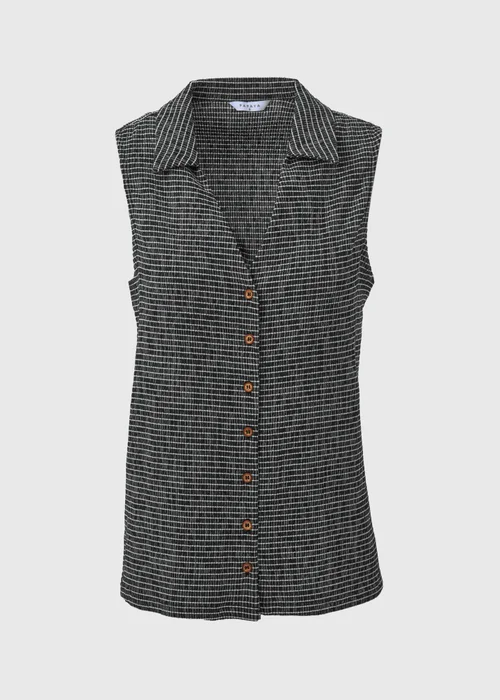 Black Mono Textured Co Ord Waistcoat - Size 8 Image 5