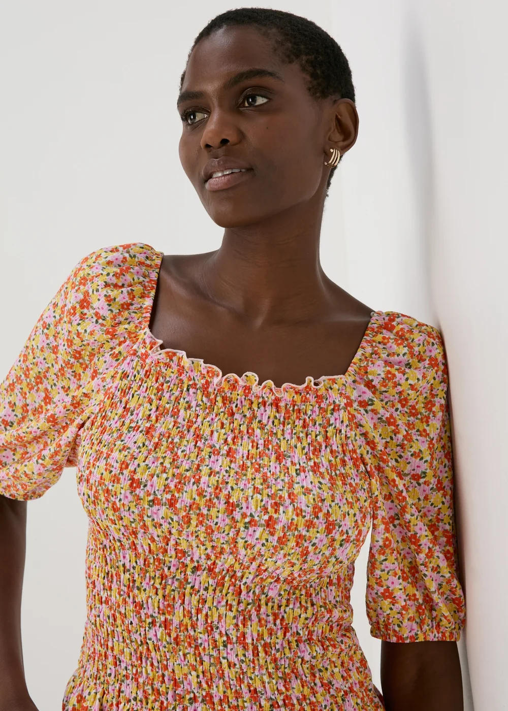 Multicoloured Shirred Top - Size 8 Image 1